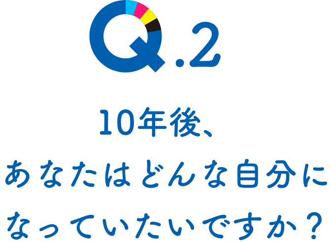 Q.2 10年後、あなたはどんな自分になっていたいですか？